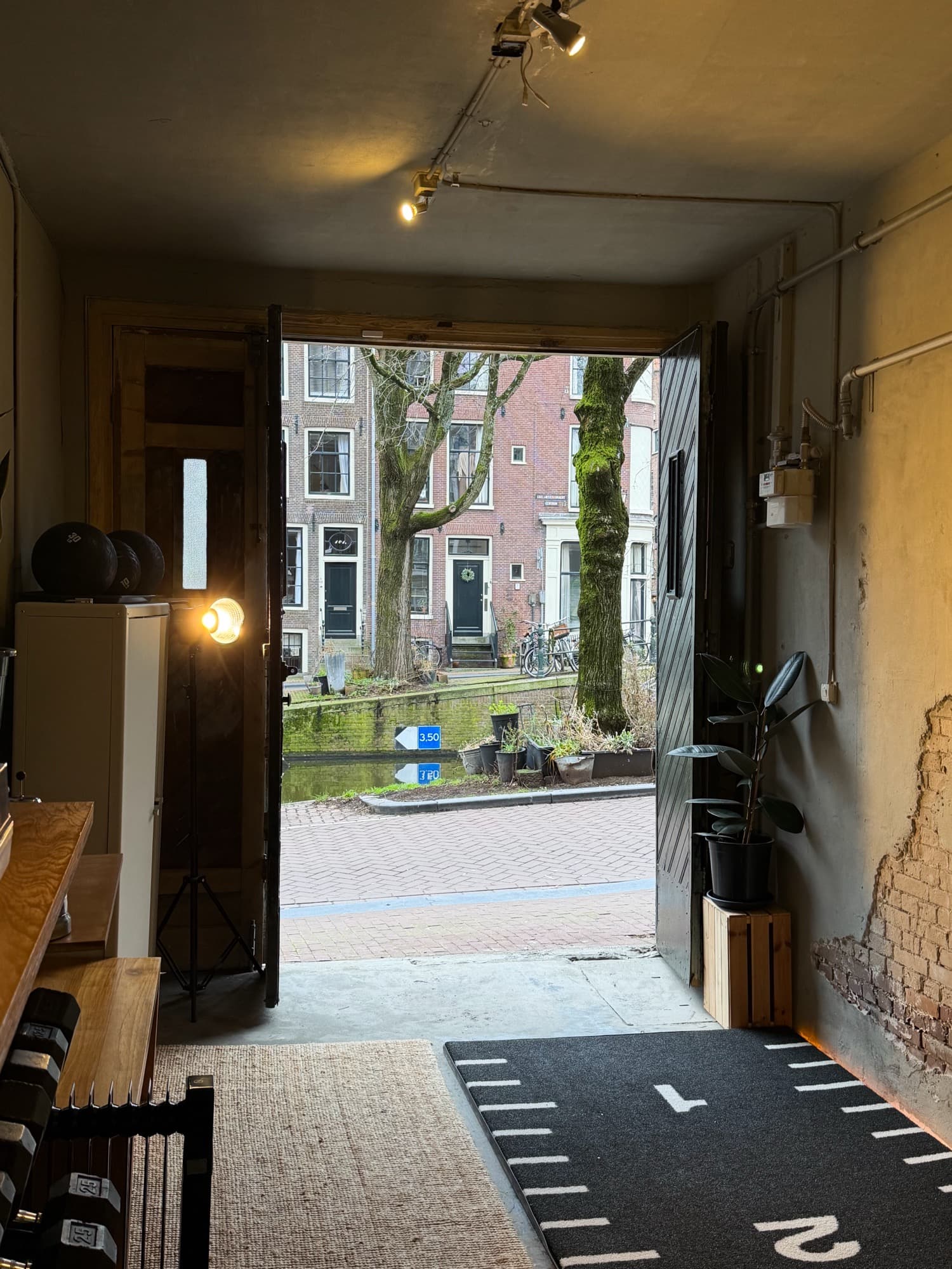 View from SculptClub to Egelantiersgracht canal Amsterdam