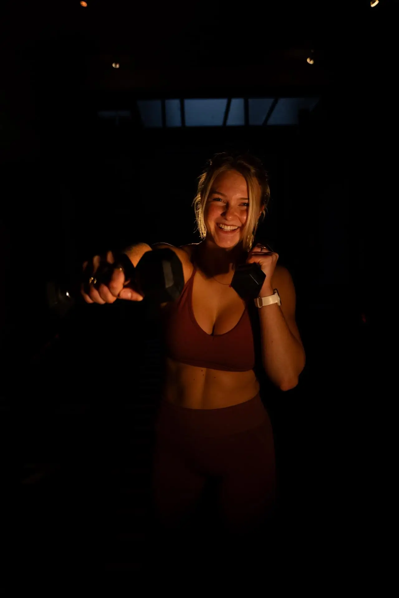 Joyful dumbbell training at SculptClub