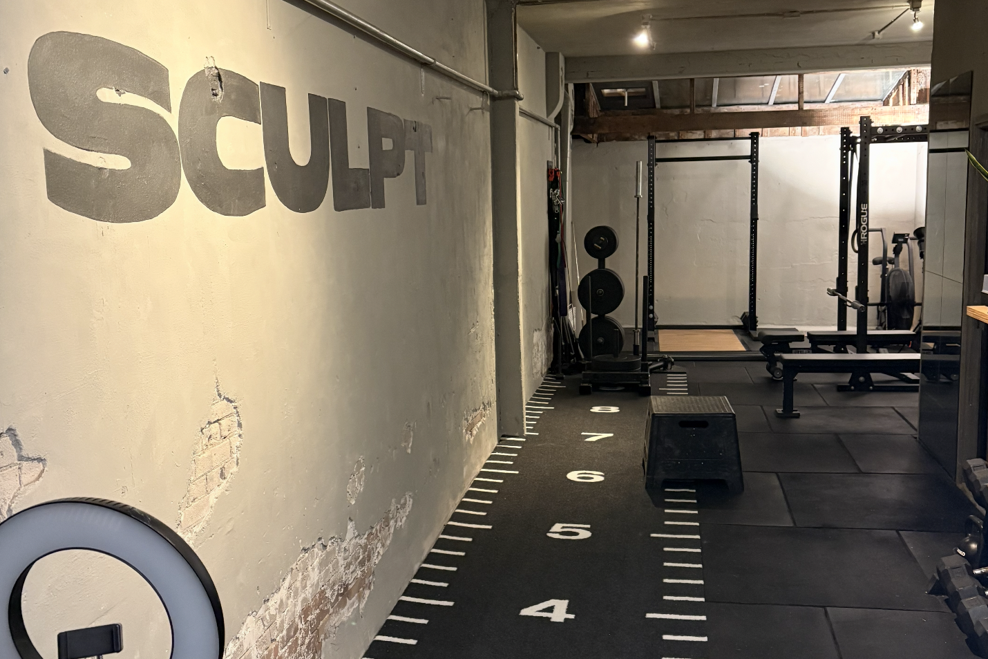 Interior of SculptClub private training studio in Amsterdam